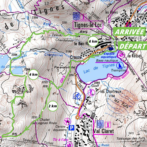 Topo Parcours Trail Tignes - Lac du Chardonnet
