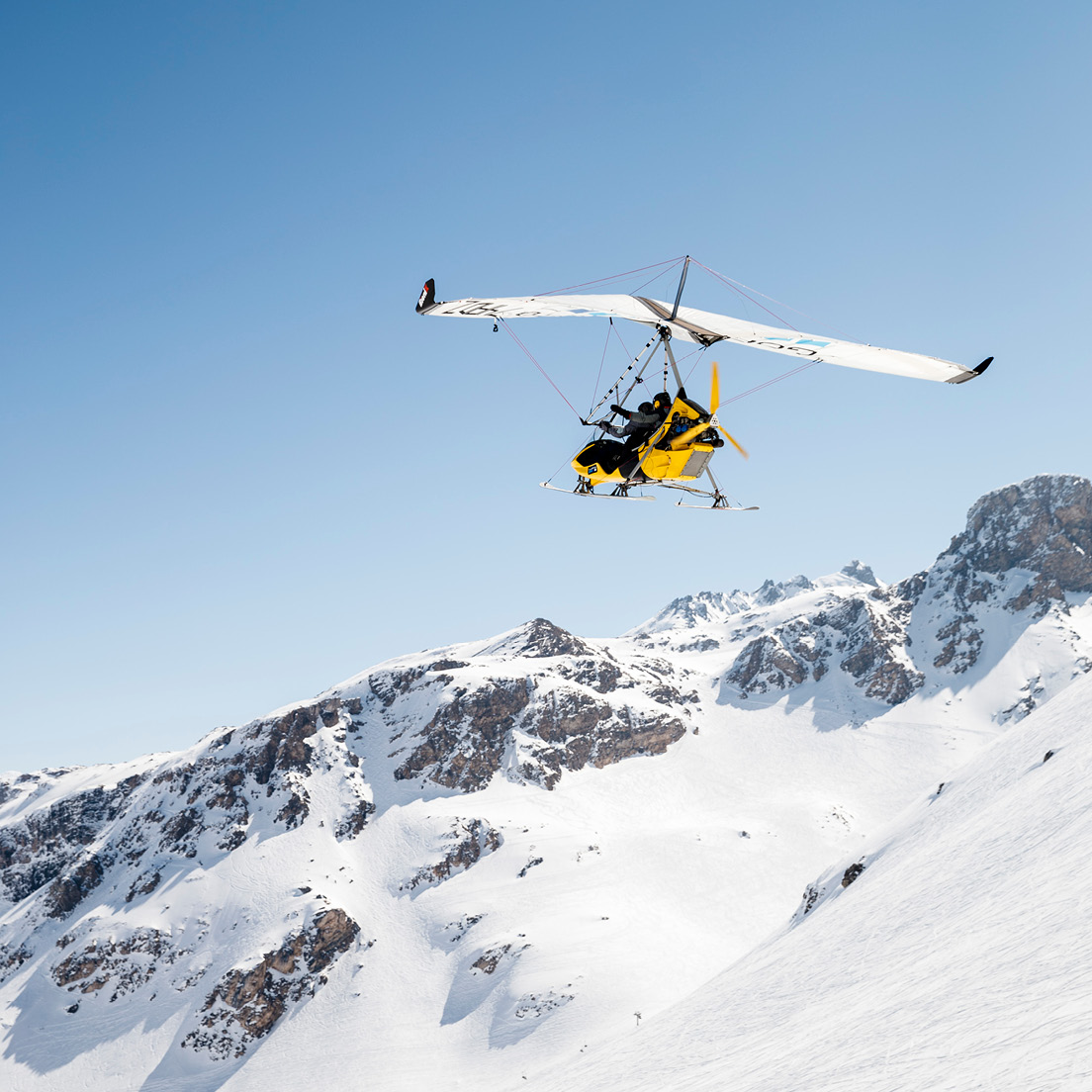 Activité ULM à Tignes au printemps