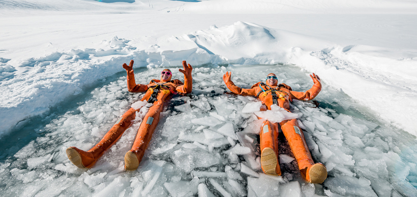 Ice-floating in Tignes