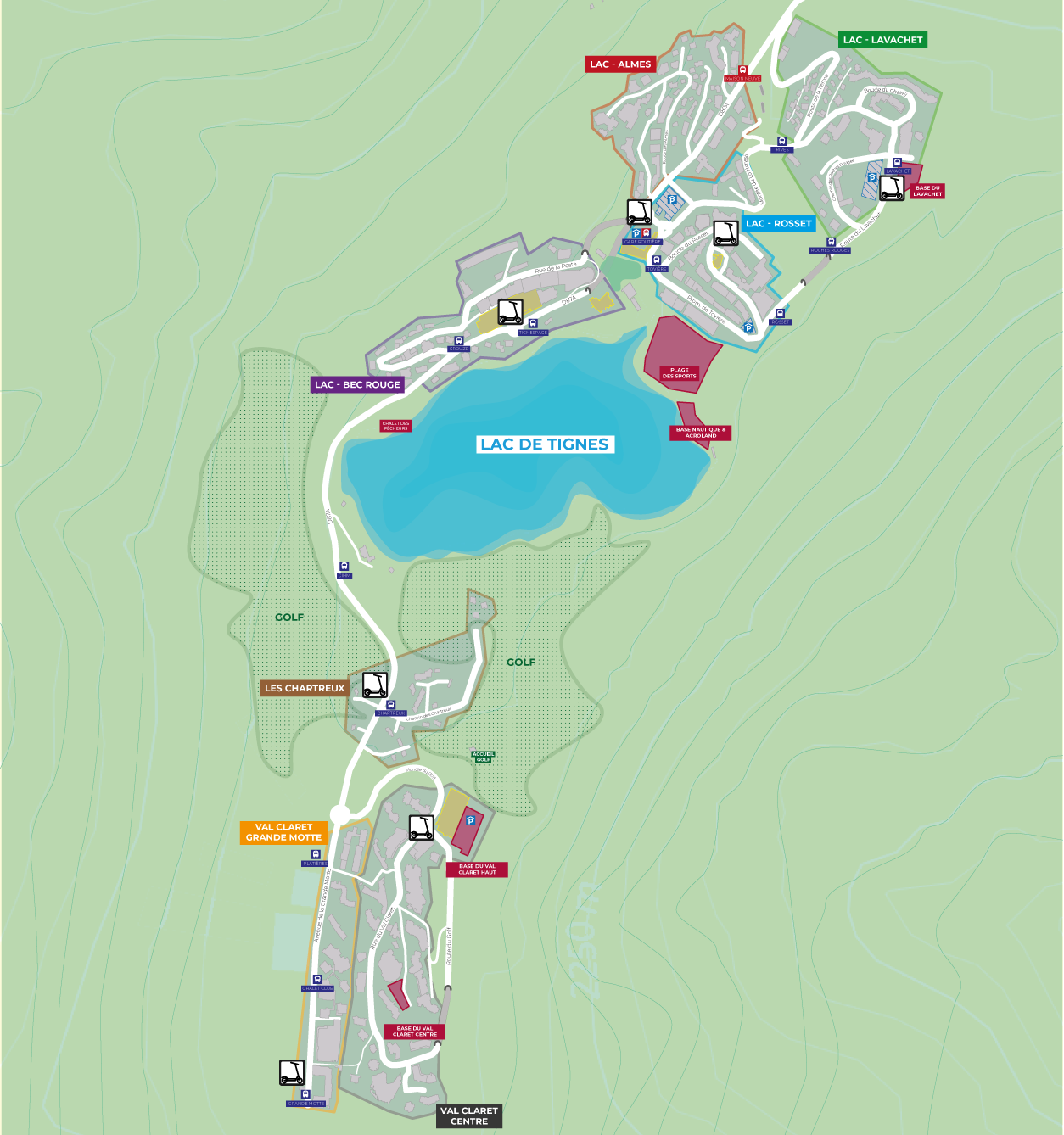 Plan station avec les points de retrait des trottinettes electriques