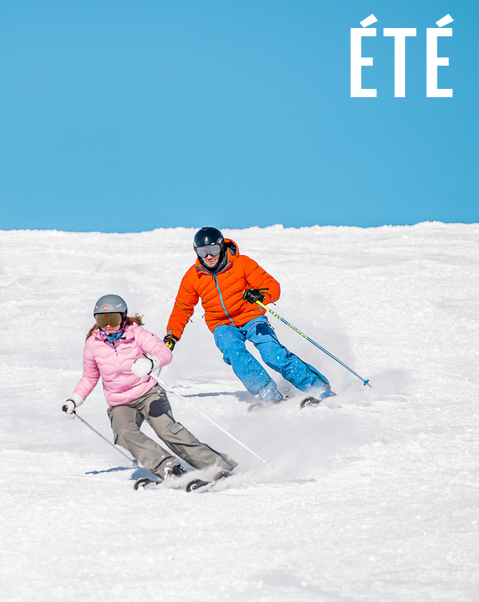 Skieurs en été à Tignes