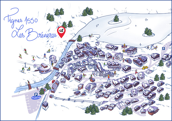 Plan des pistes de luge de Tignes