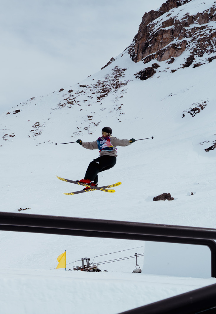 Parcours coupe du monde ski slopestyle Tignes