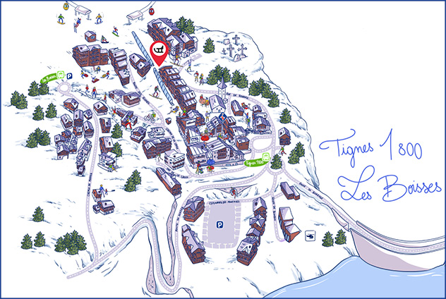 Plan des pistes de luge de Tignes