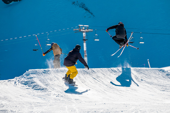 Espaces freestyle et ludiques sur le domaine skiable de Tignes