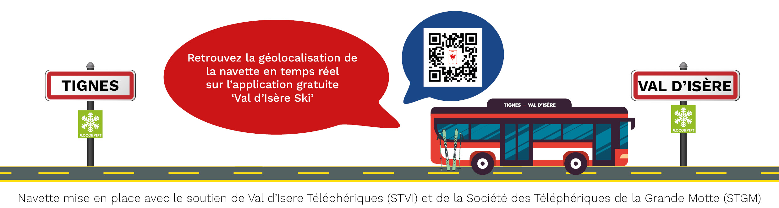 Plan de la navette Tignes - Val d'Isère