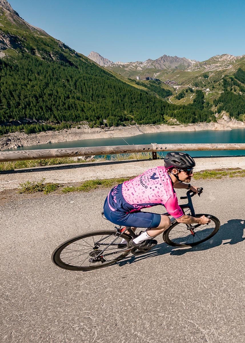 Cycliste à Tignes