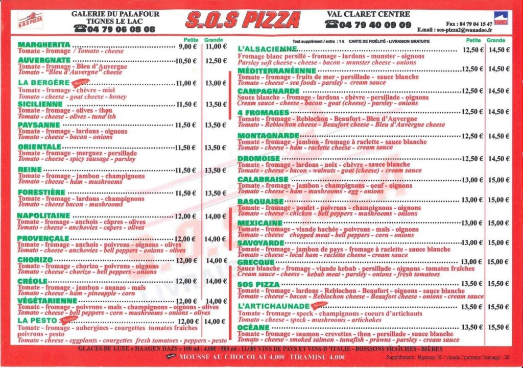 Sos Pizza le lac